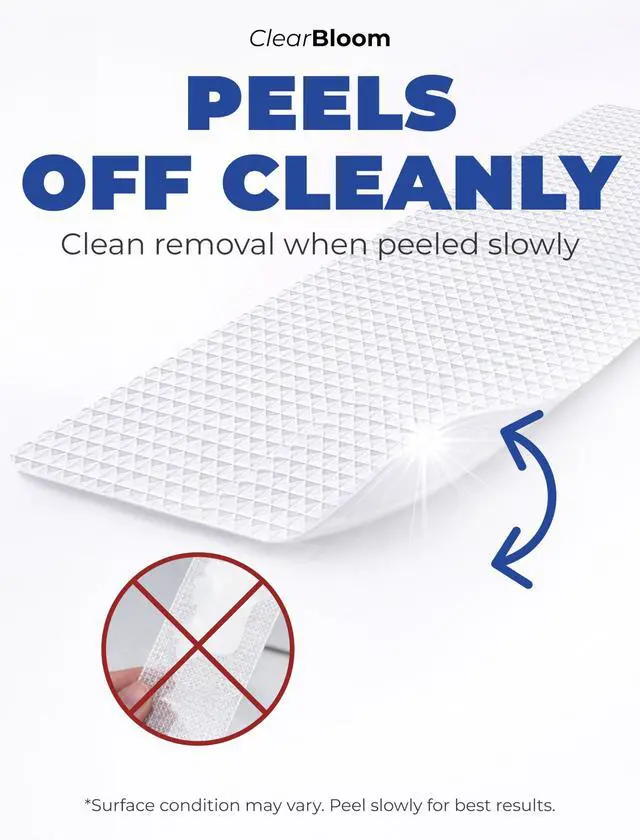Alt view image 5 of 7 - XXL Anti Slip Shower Stickers 12 PCS, Non-Slip Bath Tub Strips, Clear