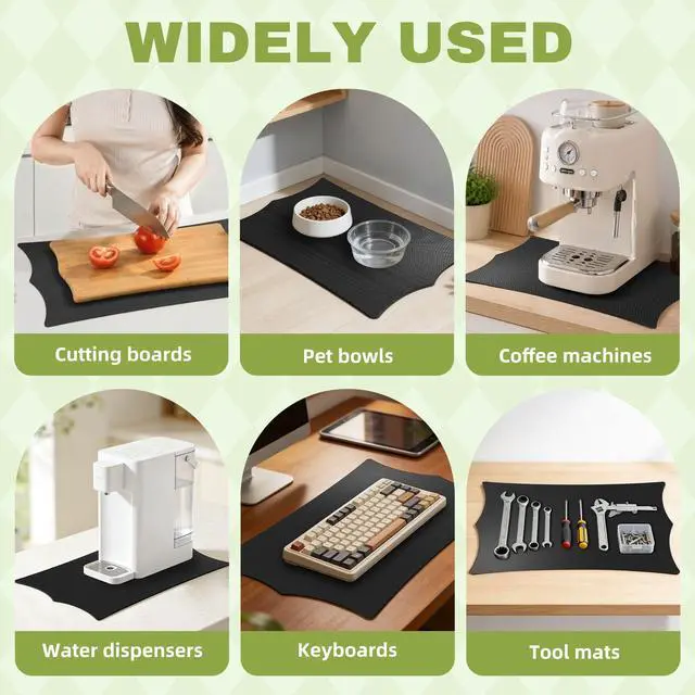 Alt view image 3 of 6 - Non Slip Mat for Cutting Boards Prevent Cutting Injuries, Black, 9In x 14In