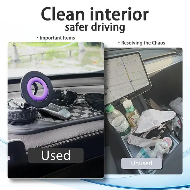 Alt view image 2 of 7 - 2026 Upgraded Car Phone Mount, 360° Adjustable Magnetic Anti-Slip Mat-Gray