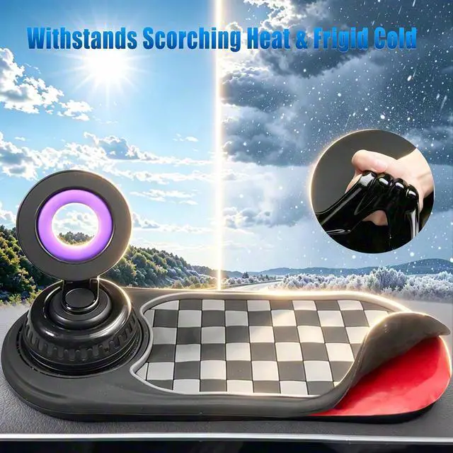Alt view image 3 of 7 - 2026 Upgraded Car Phone Mount, 360° Adjustable Magnetic Anti-Slip Mat-Gray