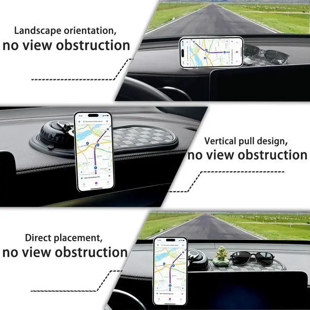 Alt view image 6 of 7 - 2026 Upgraded Car Phone Mount, 360° Adjustable Magnetic Anti-Slip Mat-Gray