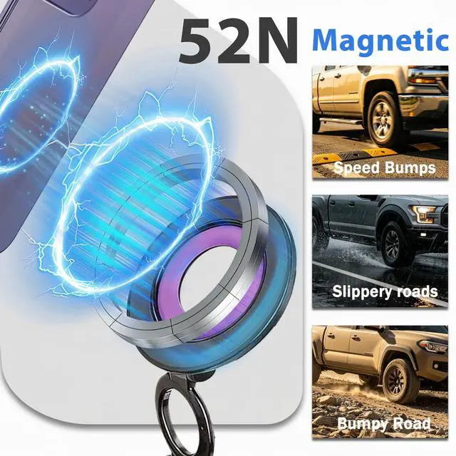 Alt view image 7 of 7 - 2026 Upgraded Car Phone Mount, 360° Adjustable Magnetic Anti-Slip Mat-Gray