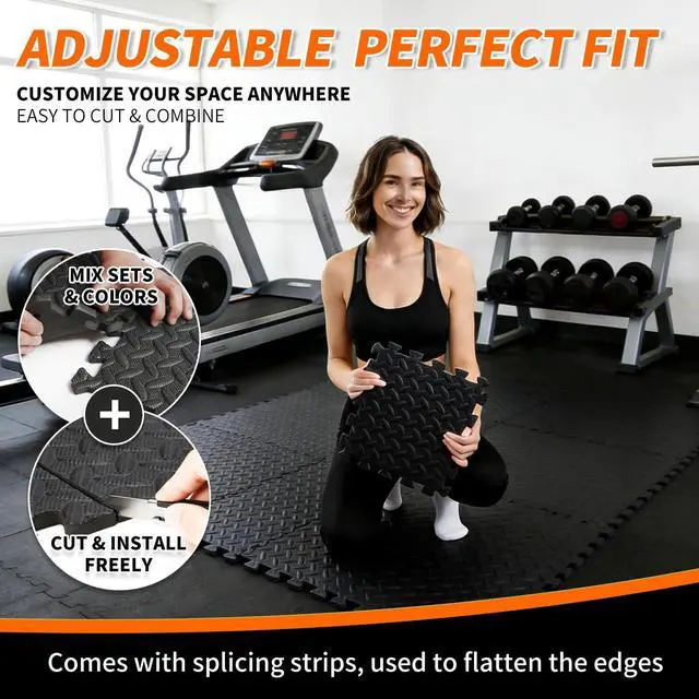 Alt view image 4 of 7 - 18PCS Anti-Slip EVA Foam Floor Tiles for Gym, Yoga & Kids Play
