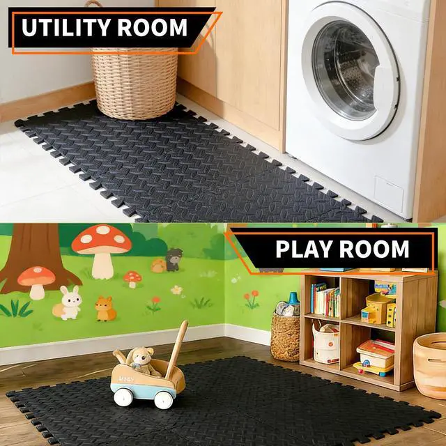 Alt view image 6 of 7 - 18PCS Anti-Slip EVA Foam Floor Tiles for Gym, Yoga & Kids Play