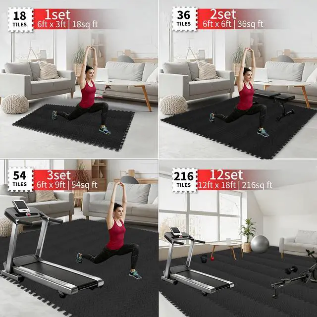Alt view image 7 of 7 - 18PCS Anti-Slip EVA Foam Floor Tiles for Gym, Yoga & Kids Play