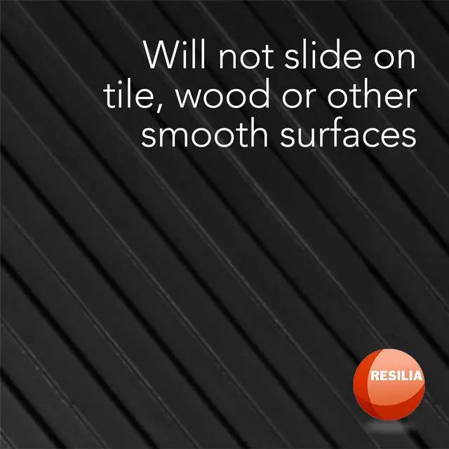 Alt view image 7 of 7 - Black Plastic Floor Runner - Embossed Wide Rib Waterproof Vinyl, Heavy Duty Protector Mat for Indoor Hardwood, Hard Floors, Garage, Entryway, Kitchen, & Outdoor Use, 27 x 6, Made in the USA