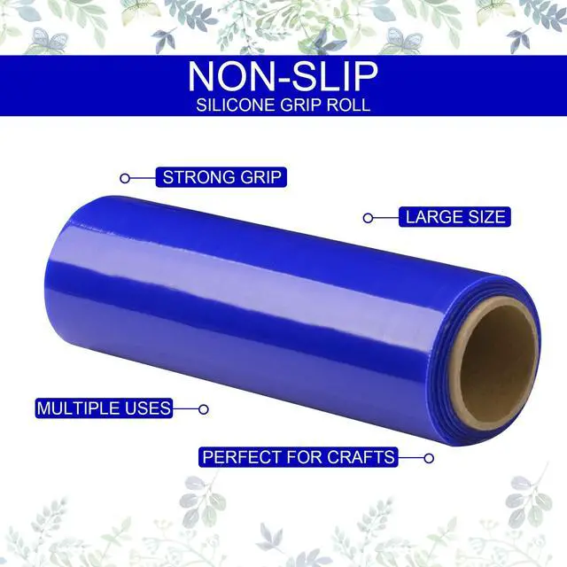 Alt view image 4 of 7 - 2 Rolls Non Slip Material Roll, 8 Inch x 3.25 ft Silicone Roll Cut to Size Blue Non Slip Mat Large Table Pads for Baking Drawer Crafts Counter Eating Aids Drawer