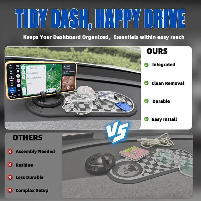 Alt view image 4 of 7 - 2 Pack Upgraded Anti Slip Mat for Car Dashboard with Improved Phone Holder