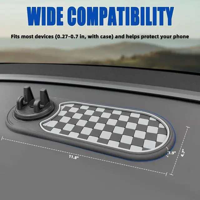 Alt view image 7 of 7 - 2 Pack Upgraded Anti Slip Mat for Car Dashboard with Improved Phone Holder