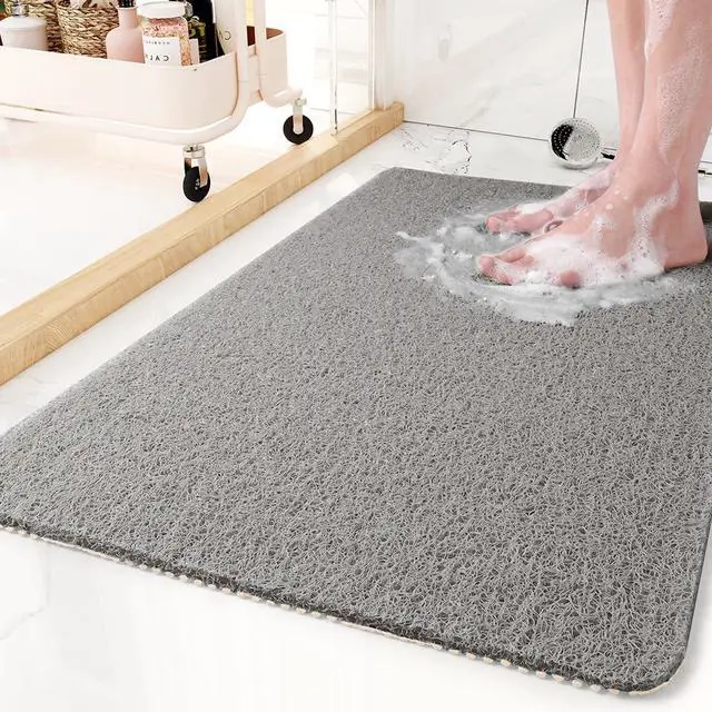 Main image of Non-Slip Bathtub Mat, 16x24 Inch, Shower Mats for Bath Tub, PVC Loofah Bathroom Mats for Wet Areas, Quick Drying Foot Scrubber Mat