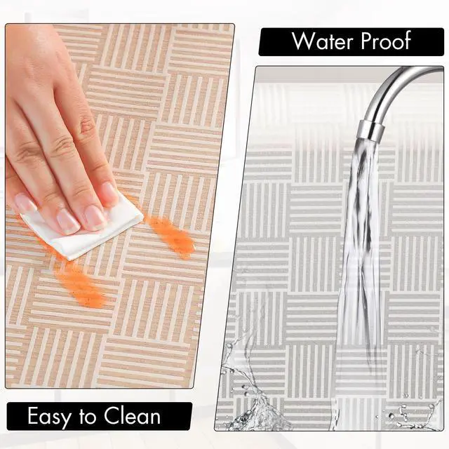 Alt view image 5 of 7 - Shelf and Drawer Liner for Kitchen Cabinets Non-Adhesive, Waterproof, Non-Slip Cabinet Liners for Scratch Protection, Desk, Refrigerator, Shelves, Drawers with Modern Pattern