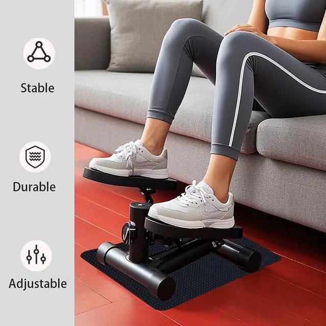 Alt view image 5 of 7 - Double-Sided Non Slip Mat for Stepper Exercise Machine & Under Desk Mini Elliptical Exercise Equipment, Small Workout Floor Protection Mat for Seated Pedal Exerciser, Indoor Cycling Bike
