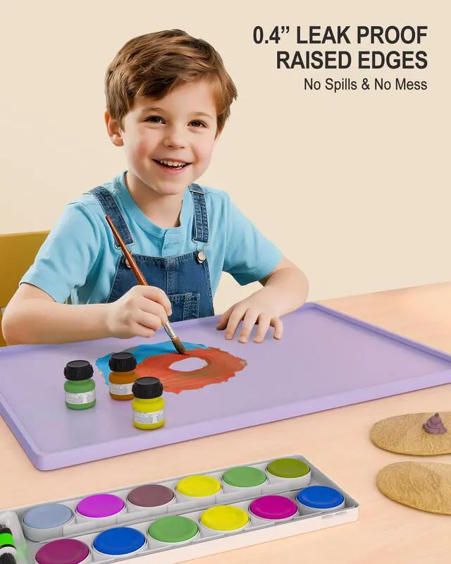Alt view image 4 of 7 - Silicone Art Mat for Crafts, 12" x 19" Waterproof Non-Slip Painting Mat