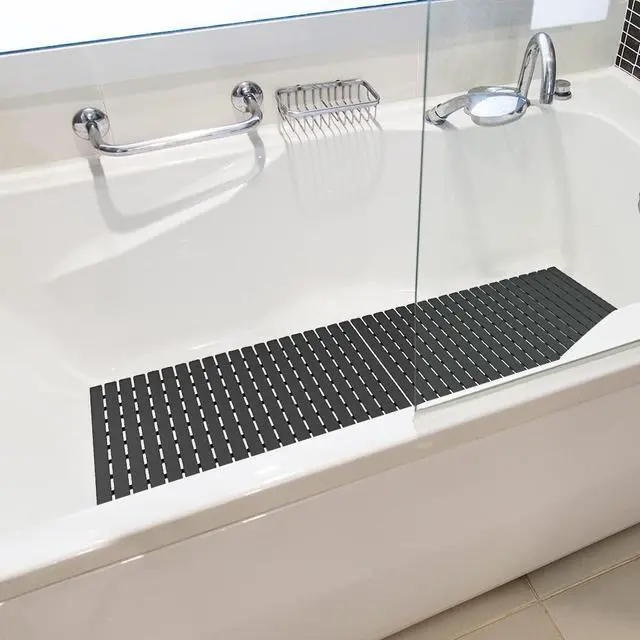 Alt view image 6 of 7 - Shower Mat Non Slip Bathtub Mat with Suction Cups and Drain Holes 27.5 x15.7 Inch Bath Mat for Tub & Shower.Easy Dry,Easy to Cut,Eco-Friendly