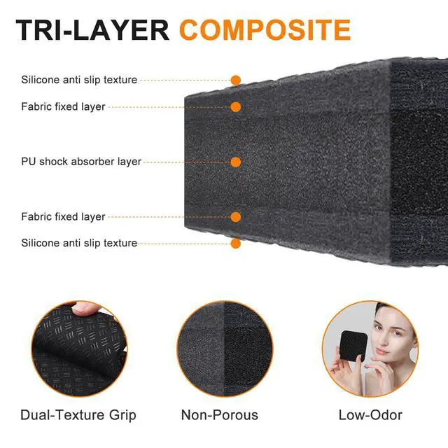 Alt view image 2 of 7 - Compact Silicone Treadmill Mat, Non-Slip Shock Absorbing Pad, Floor Protector for Home Gym Equipment, Easy to Clean, Anti-Vibration, Prevents Floor Damage (4, 3.94x3.94x0.2inch)