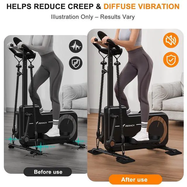 Alt view image 3 of 7 - Compact Silicone Treadmill Mat, Non-Slip Shock Absorbing Pad, Floor Protector for Home Gym Equipment, Easy to Clean, Anti-Vibration, Prevents Floor Damage (4, 3.94x3.94x0.2inch)
