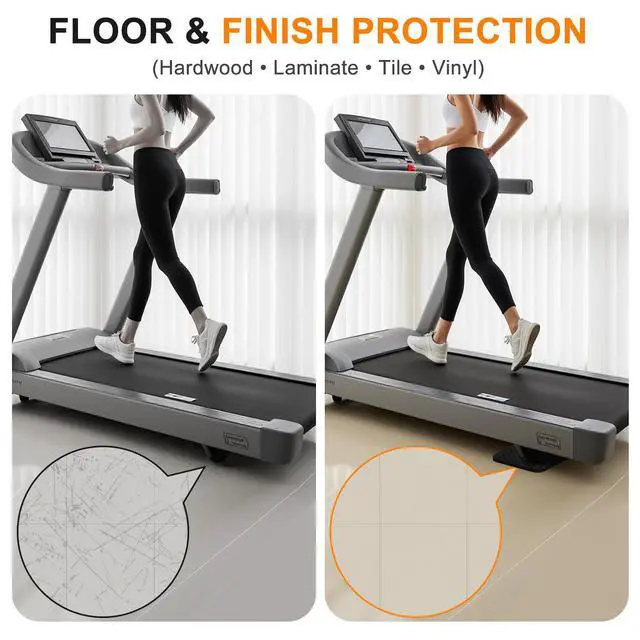 Alt view image 5 of 7 - Compact Silicone Treadmill Mat, Non-Slip Shock Absorbing Pad, Floor Protector for Home Gym Equipment, Easy to Clean, Anti-Vibration, Prevents Floor Damage (4, 3.94x3.94x0.2inch)