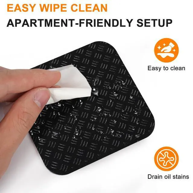 Alt view image 7 of 7 - Compact Silicone Treadmill Mat, Non-Slip Shock Absorbing Pad, Floor Protector for Home Gym Equipment, Easy to Clean, Anti-Vibration, Prevents Floor Damage (4, 3.94x3.94x0.2inch)