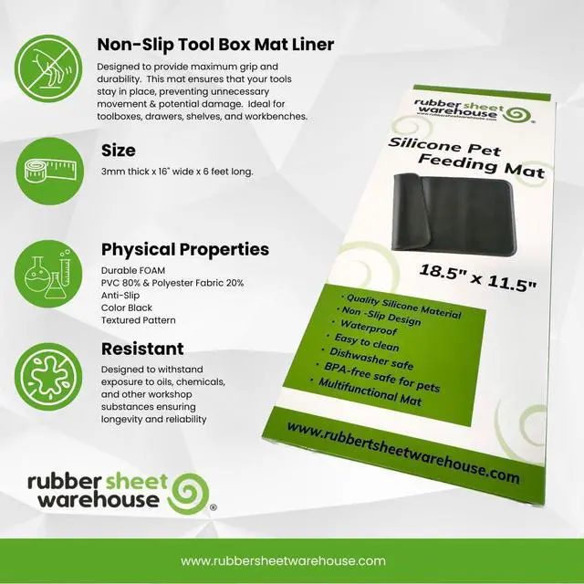 Alt view image 6 of 7 - Multi-Purpose Silicone Rubber Mat, Non-Slip Surface, Indoor Outdoor Use, Easy Clean