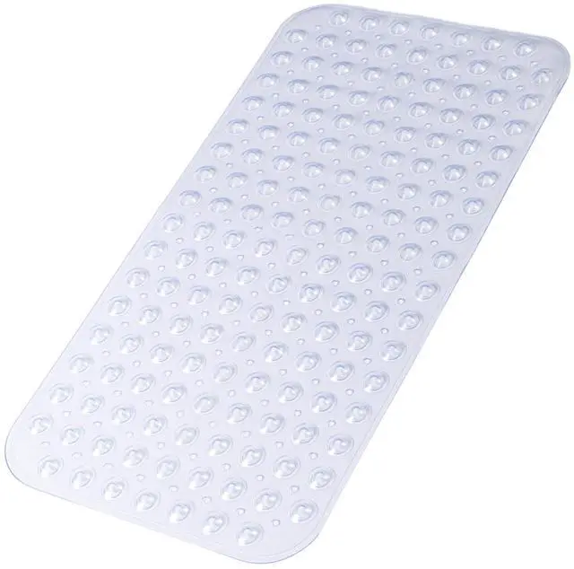Main image of Bathtub and Shower Mats, 28 x 15 Inch Non-Slip Bath Mat, Machine Washable Bath Tub Mat with Suction Cups & Drain Holes for Bathroom, Beige