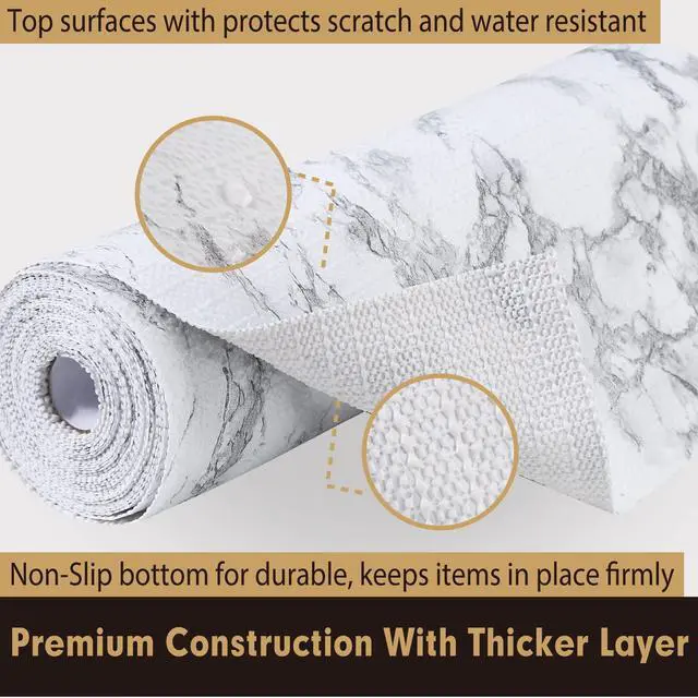 Alt view image 5 of 7 - Premium Drawer and Shelf Liner for Cabinet, Non Adhesive Liner for Kitchen, Strong Grip Non Slip Shelf Liners for Kitchen Cabinets, Storage, Drawers, Shelves, Kitchenware and Tableware, Marble