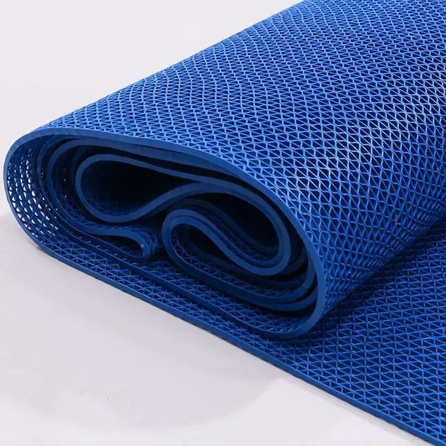 Main image of Drainage Non Slip Mats 3'x3.3' Heavy Duty Commercial Floor Mat Mesh Hollow Door Mat Roll for Swimming Pool Bathroom Kitchen Garage Indoor Outdoor Wet Area,Blue,0.9×1M/3×3.3FT