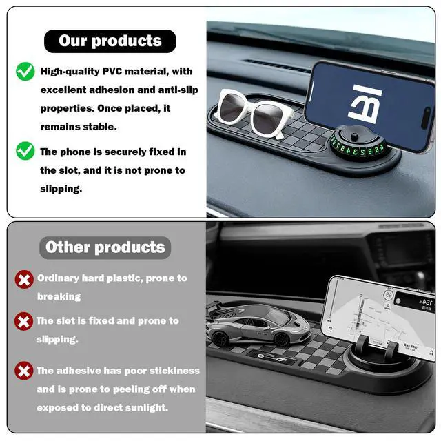 Alt view image 4 of 6 - Anti Slip Mat for Car Dashboard Universal Non-Slip Pad for Phone Keys
