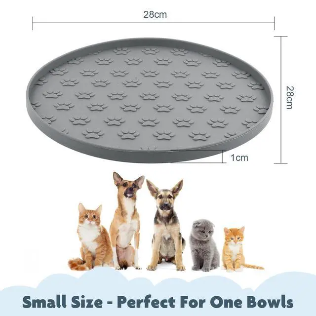 Alt view image 2 of 7 - Silicone Pet Food Mat Dog Cat Feeding Bowl Mats Grey