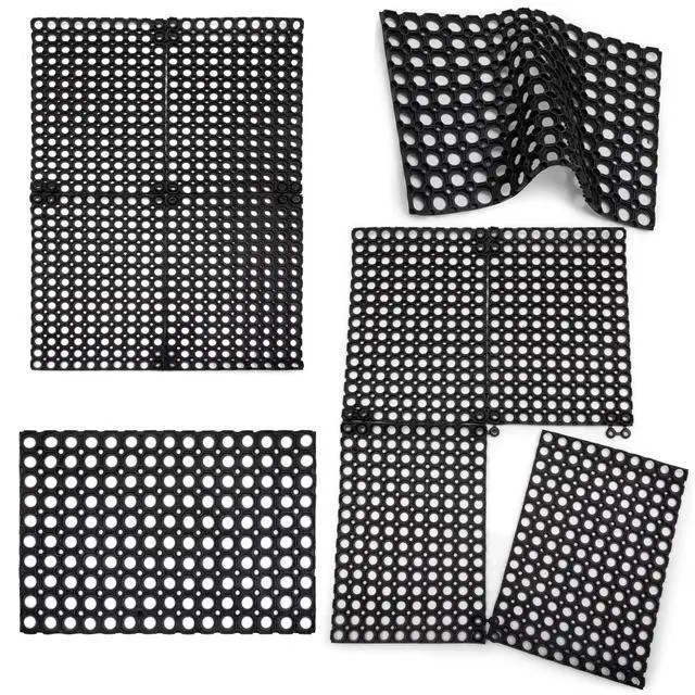 Alt view image 6 of 6 - Interlocking Rubber Drainage Floor Mat - Anti-Fatigue - 24 x 16 inches - 2 Mats