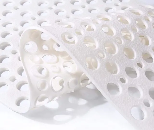 Main image of Nonslip Bath Tub Shower Mat with Suction Cups, Extra Soft TPE Bath Mat for Kids, Bathtub Bathroom Mats, Machine Washable, Smooth/Non-Textured Tubs Only, 30L x 17W Inch(White)