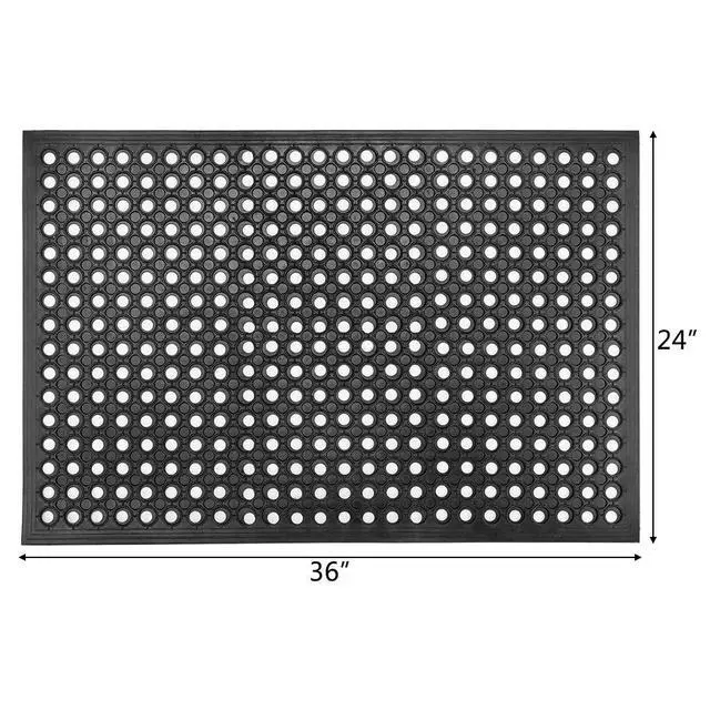 Alt view image 7 of 7 - Rubber Floor Mat with Holes, 24''x 36'' Anti-Fatigue/Non-Slip Drainage Mat, for Industrial Kitchen Restaurant Bar Bathroom, Indoor/Outdoor Cushion