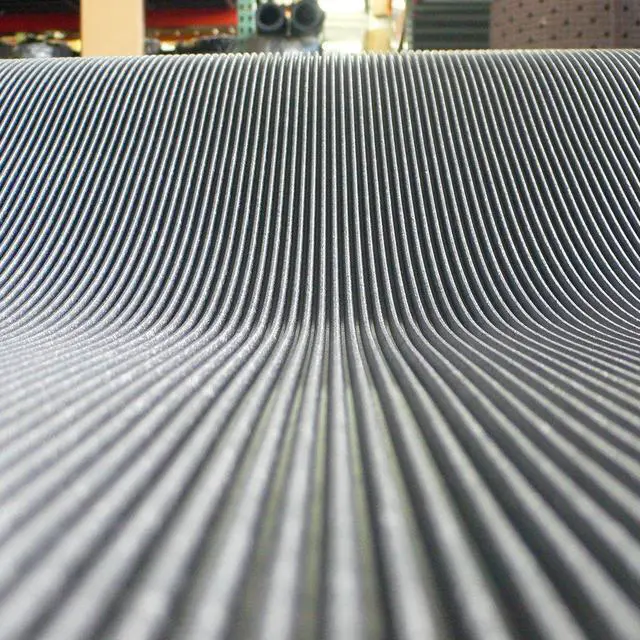 Alt view image 4 of 6 - Fine Rib Corrugated Rubber Floor Mat - 1/8" x 3ft x 4ft Black