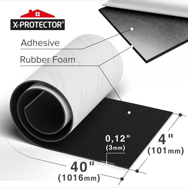 Alt view image 4 of 6 - Rubber Roll 40 x 4 inches - Black Non Slip Pad - Anti Skid Pads