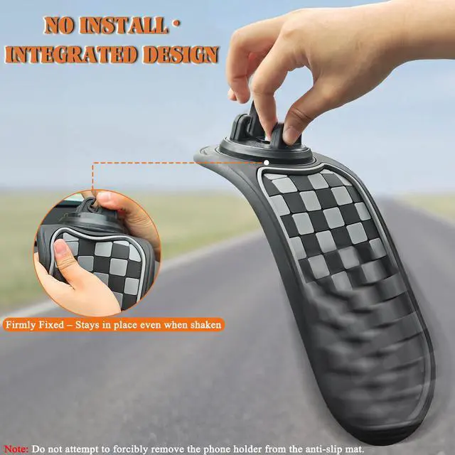 Alt view image 3 of 7 - Multifunctional Car Anti-Slip Mat with 360° Rotating Phone Holder 3 in 1 Anti Slip Mat for Car, Dashboard Mat Anti Slip Pad for Car Dashboard Organizer for Sunglasses, Keys