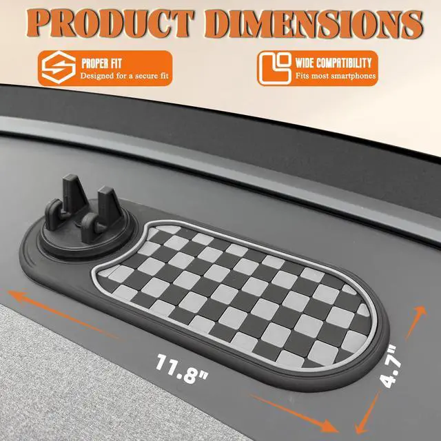 Alt view image 7 of 7 - Multifunctional Car Anti-Slip Mat with 360° Rotating Phone Holder 3 in 1 Anti Slip Mat for Car, Dashboard Mat Anti Slip Pad for Car Dashboard Organizer for Sunglasses, Keys