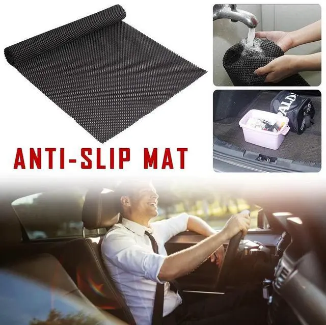 Alt view image 2 of 7 - Trunk Mat for Cars Anti Slip Mat Cargo Liner Protector Durable Elastic Offers Protection Easily Cuttable to Different Sizes Universal Fit Multiple Use Car Roof Protector, Rug Non Slip Mat Pad (Black)