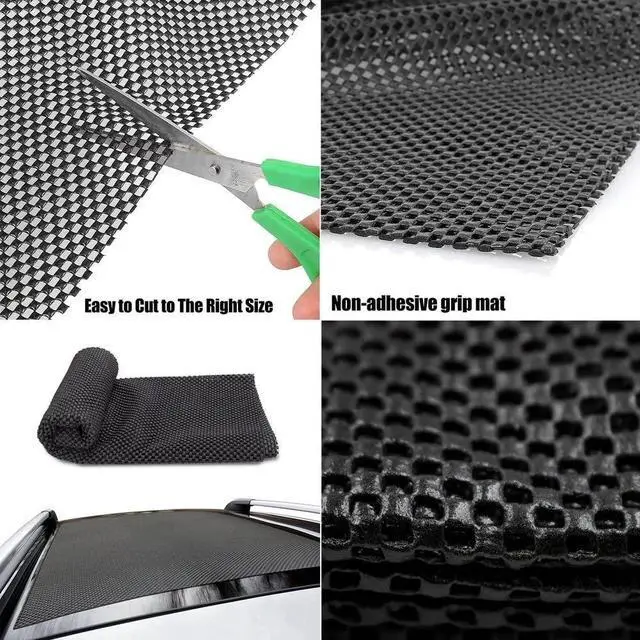 Alt view image 4 of 7 - Trunk Mat for Cars Anti Slip Mat Cargo Liner Protector Durable Elastic Offers Protection Easily Cuttable to Different Sizes Universal Fit Multiple Use Car Roof Protector, Rug Non Slip Mat Pad (Black)