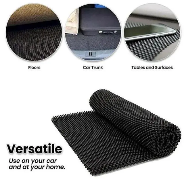 Alt view image 3 of 7 - Trunk Mat for Cars Anti Slip Mat Cargo Liner Protector Durable Elastic Offers Protection Easily Cuttable to Different Sizes Universal Fit Multiple Use Car Roof Protector, Rug Non Slip Mat Pad (Black)