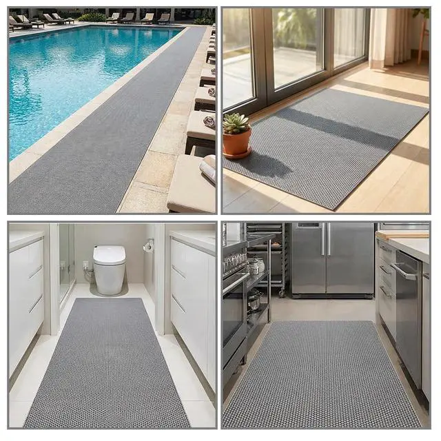 Alt view image 7 of 7 - Anti-Slip Drainage Mat Outdoor & Indoor Heavy-Duty Commercial Rubber Mat Kitchen Garage, Restaurant & Sauna Floor Mat(Grey, 3FTX10FT)