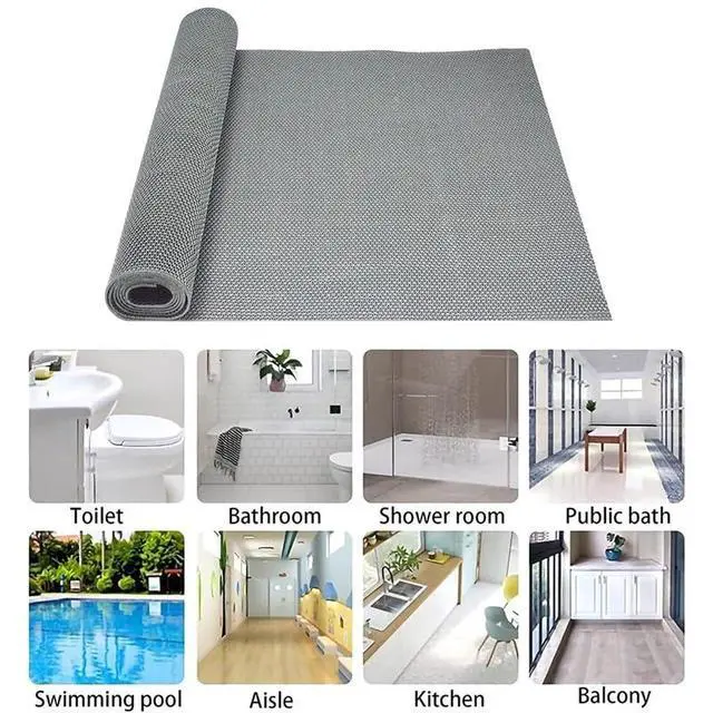 Alt view image 5 of 7 - Anti-Slip Drainage Mat Outdoor & Indoor Heavy-Duty Commercial Rubber Mat Kitchen Garage, Restaurant & Sauna Floor Mat(Grey, 3FTX10FT)
