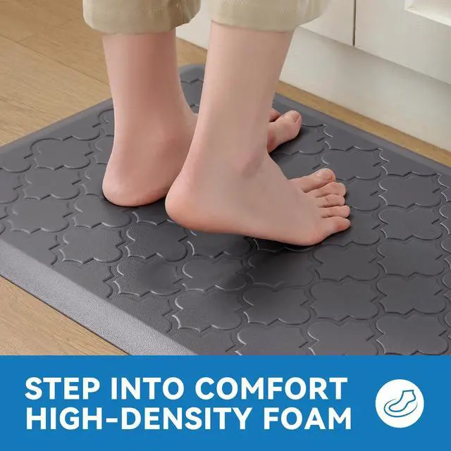 Alt view image 3 of 7 - Kitchen Mats for Floor, Cushioned Anti Fatigue Mat, Non-Slip, Grey