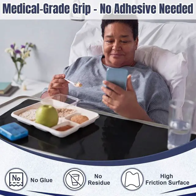 Alt view image 3 of 6 - Non-Slip Material Bulk Roll Matting 16" x 6 ft Black Cut-to-Size Medical Grade Anti-Slip Mat for Elderly Therapy Wheelchair Trays Tables Helps Improve Stabilization Gripping