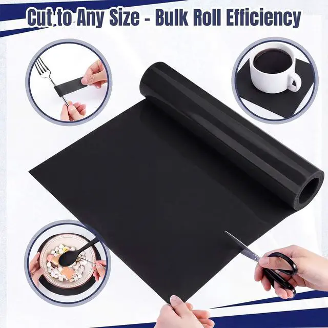 Alt view image 4 of 6 - Non-Slip Material Bulk Roll Matting 16" x 6 ft Black Cut-to-Size Medical Grade Anti-Slip Mat for Elderly Therapy Wheelchair Trays Tables Helps Improve Stabilization Gripping
