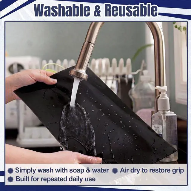 Alt view image 5 of 6 - Non-Slip Material Bulk Roll Matting 16" x 6 ft Black Cut-to-Size Medical Grade Anti-Slip Mat for Elderly Therapy Wheelchair Trays Tables Helps Improve Stabilization Gripping