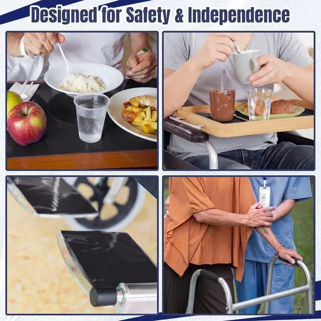 Alt view image 6 of 6 - Non-Slip Material Bulk Roll Matting 16" x 6 ft Black Cut-to-Size Medical Grade Anti-Slip Mat for Elderly Therapy Wheelchair Trays Tables Helps Improve Stabilization Gripping