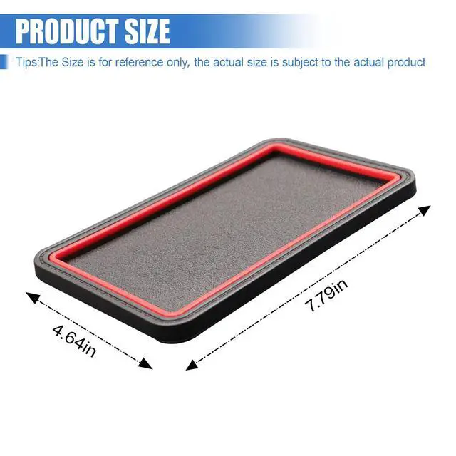 Alt view image 2 of 6 - Car Dashboard Anti-Slip Grip Mat, Cell Phone Holder Gel Pad, Multifunctional Dashboard Sticky Pad, Universal Vehicle Interior Accessories for GPS, Keychains, Sunglasses (Red)