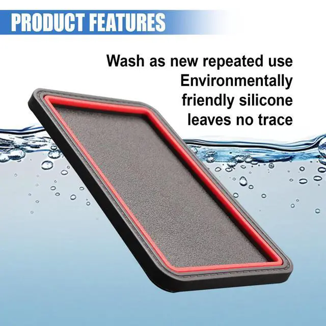 Alt view image 5 of 6 - Car Dashboard Anti-Slip Grip Mat, Cell Phone Holder Gel Pad, Multifunctional Dashboard Sticky Pad, Universal Vehicle Interior Accessories for GPS, Keychains, Sunglasses (Red)