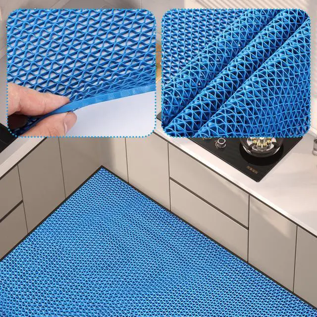 Alt view image 5 of 7 - 16in x 10Ft Drainage Non Slip Flooring Mats Swimming Pool Bathroom Anti-Fatigue Rubber Matting Heavy Duty Commercial Anti Slip Floor Mats for Garage Restaurant Sauna SPA, 15.7inch x 118inch
