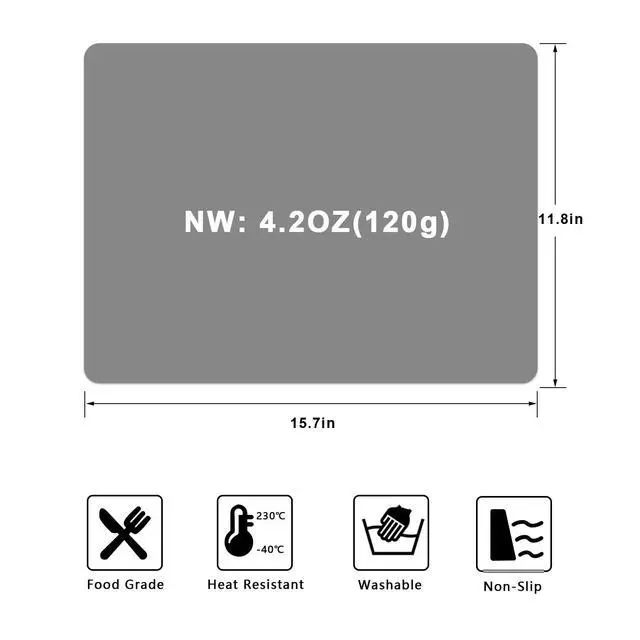 Alt view image 2 of 6 - Silicone Placemats, Food-Grade Non-Slip Waterproof, Dining, Countertop Protector, Kitchen Counter Mat, Heat Resistant, Baking mat Dishwasher Safe