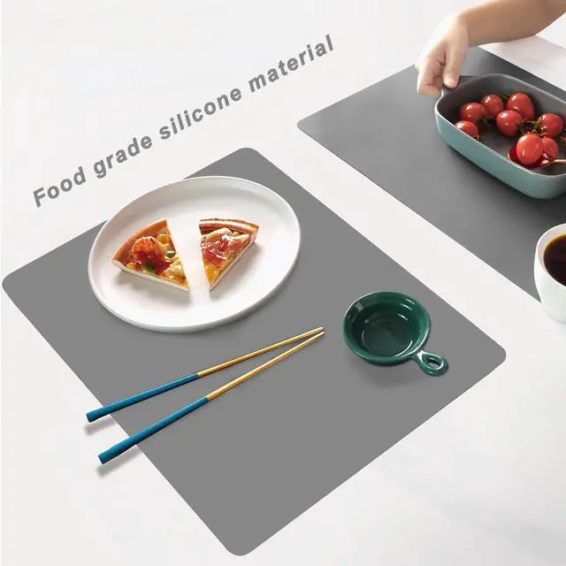 Alt view image 4 of 6 - Silicone Placemats, Food-Grade Non-Slip Waterproof, Dining, Countertop Protector, Kitchen Counter Mat, Heat Resistant, Baking mat Dishwasher Safe